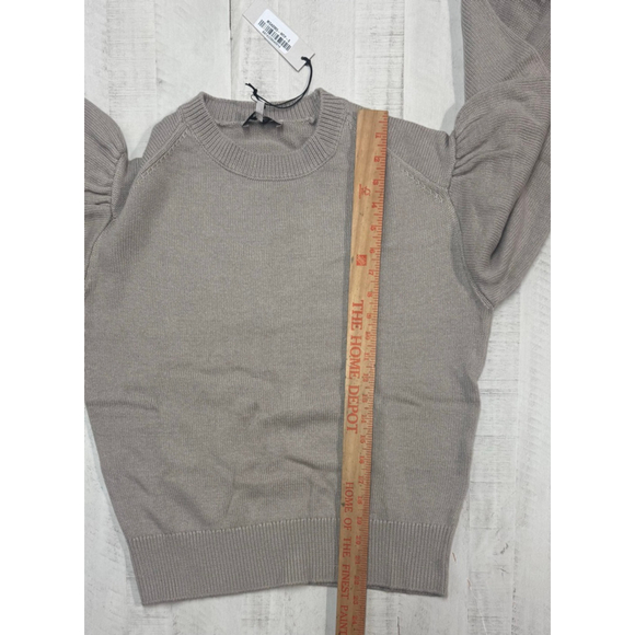 Martha Stewart cashmere/ wool crew neck Puff Sleeve Sweater - Picture 4 of 6